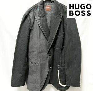 【美品】日本未発売 HUGO BOSS ヒューゴボス ディテールがオシャレ！ブラックデニムカジュアルジャケット