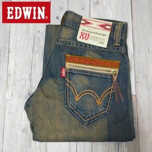 ☆EDWIN EXCLUSIVE VINTAGE エドウィン☆434XVS USED加工 ストレート デニム パンツ W30 S756