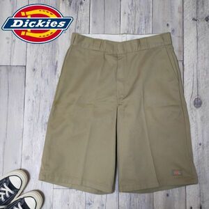 90's USA製☆Dickies ディッキーズ☆W34 ベージュ ワークパンツ ハーフパンツ S1282