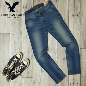 未使用☆AMERICAN EAGRE アメリカンイーグル☆INDIGO WASH ストレッチ スキニー デニム レディース W26 S911