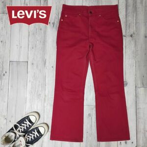 00's☆Levis リーバイス☆517-35 ブーツカット カラーデニム 赤 フレア パンツ レッド W33 S1266