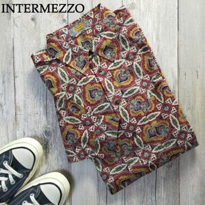 80's～90's☆INTERMEZZO by DURBAN インターメッツォ ダーバン☆長袖 柄　シャツ Size（M) S1307