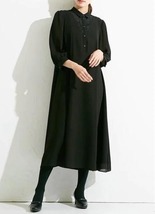 新品☆3L喪服礼服ブラックフォーマル黒ロングワンピースきれい☆w826_画像8