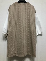 新品☆3L♪ベージュ系♪おしゃれ重ね着風チュニック☆w985_画像7