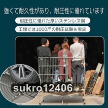 ステンレススチール製 犬用 ケージ 屋外防雨 トレイ ユニバーサルホイール 断熱 トイレ 中型犬用 耐荷重500kg 110*75*158cm_画像6