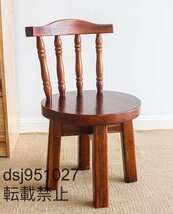 品質保証 ソリッドウッド製 木製 チェア チェア 背もたれスツール 丸型スツール 椅子 家具 インテリア 小型チェア 家庭用 低スツール_画像2