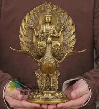 特売！純銅 手作り 工芸品 置物を置く収蔵品 仏像 仏教 孔雀明王_画像1