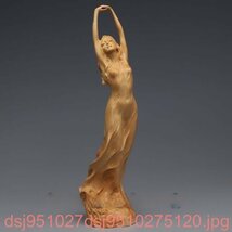ヌード 女性像 裸婦像 東洋彫刻 天然木 置物 職人手作り 柘植製高級木彫り_画像8