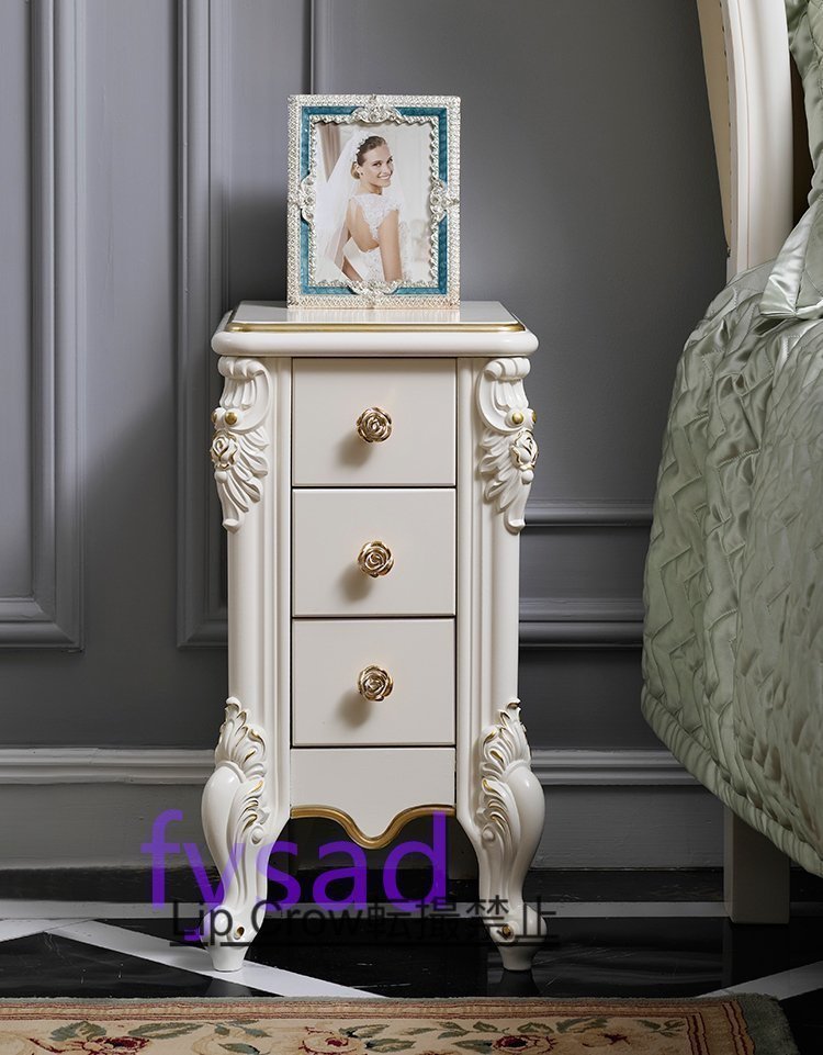 drawer narrow side table chest princess rococo style princess style cat legs cat legs, handmade works, furniture, Chair, chest of drawers, chest