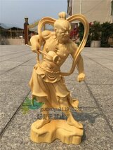 新作 金剛力士像 仏像 置物 檜木 天然木 彫刻 仏教 オブジェ 東洋彫刻 木彫 美術品 工芸品 高さ30cm_画像4