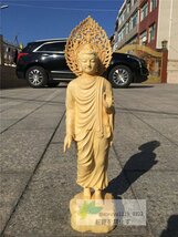 仏像 釈迦如来 立像 貴重 精密細工 木彫り 置物 仏壇仏像 祈る 厄除け 42cm_画像3