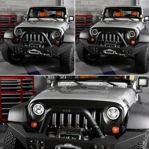 ユーノスロードスター リトラ LED リング ヘッドライトペア 丸目 NA6 NA8 SA22C ジムニー JEEP ランクル 5617_画像2