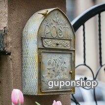 新品 ヨーロッパスタイル 郵便ポスト ガーデンヴィラ 装飾 郵便受け レトロ鉄のメールボックス 金属ポストボックスメールボックス_画像1