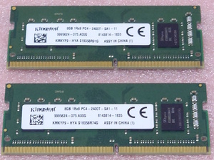 ■Kingston KMKYF9-HYA 2枚セット - PC4-19200/DDR4-2400 SK hynixチップ 260Pin DDR4 S.O.DIMM 16GB(8GB x2) 動作品