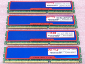 ◇UMAX Cetus QCD3-16GB-1600OC - PC3-12800/DDR3-1600 240Pin DDR3 SDRAM 16GB(4GB x4) 動作品