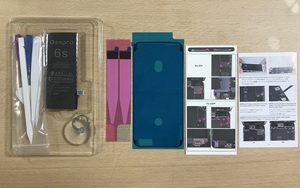 【未使用新品】iPhone6s用バッテリー交換工具セット 専用テープ、防水シール、説明書、中古バッテリー付き 