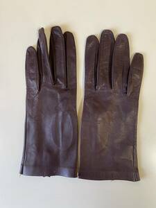[ beautiful goods ] Italy CERUMO ne-ta lady's leather glove leather gloves purple lining less SERMONETA GLOVES
