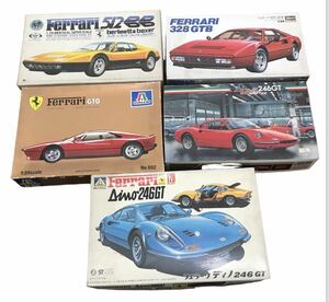 激レア　5個セット　未組立　Ferrari フェラーリ　プラモデル　512 328GTB GTO 246GT レトロ　プラモデル　1/24