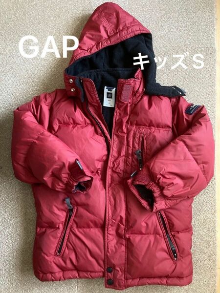 GAP キッズSサイズ(140) ダウン ジップアップジャンパー 赤 取外し可フード付