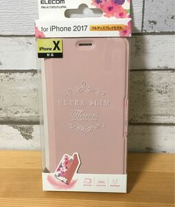 iPhone X用 ソフトレザーカバー 薄型 女子向 磁石付 ライトピンク PM-A17XPLFUJPNL