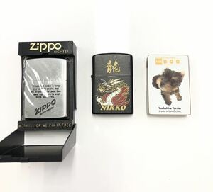 (Y2363他）ZIPPO ジッポ ジッポー オイルライター ライター nikko the dog 3点セット