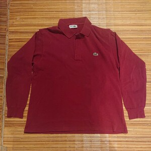 CHEMISE LACOSTE ポロシャツ 長袖 D-TK9029 サイズ5 ワインレッド 無地 綿100％ シュミーズ ラコステ 文字ワニ