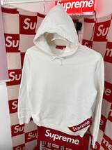 ☆超激レア☆Supreme シュプリーム Corner Label Hooded Sweatshirt コーナーラベル ロゴ フーディー パーカー ホワイト_画像2