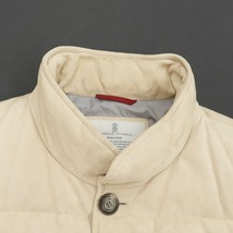 【中古】ブルネロクチネリ Brunello Cucinelli スエード レザー ダウンベスト ベージュ【サイズXS】_画像4