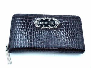 SWORD FISH Swordfish type pushed . round Zip long wallet dark brown ## * dkb3 lady's 