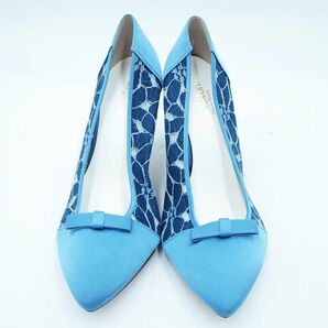 Le Talon ルタロン 花柄 レース リボン ハイヒール パンプス size38（24.0cm位）/青 ■■ ☆ dkb6 レディースの画像3