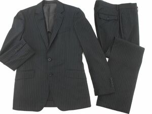 MEN’S BIGI メンズビギ ウール混 ストライプ セットアップ ジャケット パンツ スーツ size上02下03/紺 ◇■ ☆ dka7 メンズ