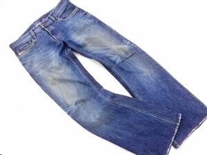 DIESEL ディーゼル ZATHAN ボタンフライ USED加工 ブーツカット デニムパンツ size30/青 ■■ ☆ dkb3 メンズ