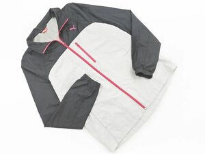 PUMA プーマ ウインドブレーカー ジャケット sizeL/黒ｘグレー ◇■ ☆ dkb4 レディース