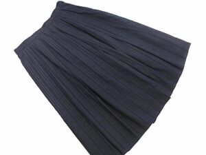 INDIVI Indivi stripe A line trapezoid skirt size36/ navy blue ## * dkb4 lady's 