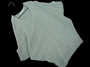 PROFILE profile шерсть .V шея do Ла Манш вязаный свитер size38/ серый *# * dkc2 женский 