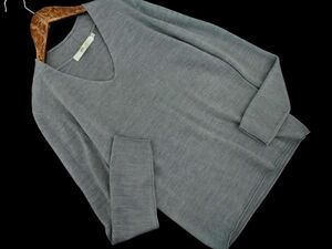 AZUL basic azur bai Moussy V neck knitted sweater sizeXS/ gray *# * dkc2 lady's 