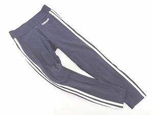 ネコポスOK adidas アディダス サイドライン ストレッチ レギンス パンツ sizeM/濃紺 ■■ ☆ dkc9 レディース