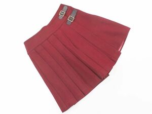 agnes b Agnes B To b by wool . LAP manner pleated skirt pants size38/ red *# * dkc9 lady's 