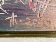 真作■油彩■リ・ムー 李木(Li Mu) ■『カサブランカ』■15P大型■1958- 中国の画家 天津市出身 厚塗り街逸品■　2ｄ_画像3