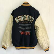 90s STARTER スタジャン ネイビー 袖皮　Mサイズ スタジアムジャンパー virsity jacket deadstock デッドストック　ビンテージ_画像6