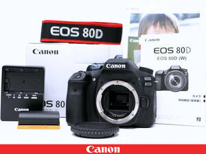 ★美品★Canon キャノン EOS 80D ボディー ◆元箱 取説 ストラップ バッテリー 充電器付属◆快適デジタル一眼レフカメラ★使用感少ない美品