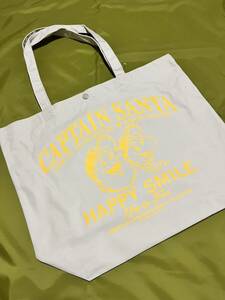  prompt decision * new goods Captain Santa * sun ta print. campus tote bag light gray × yellow color 