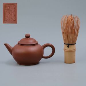 【葉】044 茶道具　中国　荊渓恵孟臣製　朱泥　紫砂　急須　煎茶　煎茶道具　箱なし