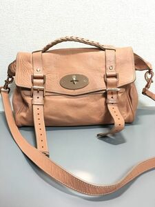 MULBERRY マルベリー 2WAY レザー ショルダーバッグ コーラルピンク