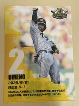  阪神タイガース セリーグ優勝記念 選手コラボ クリアファイル ☆梅野選手_画像1