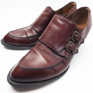  редкий * Sartre SARTORE кожа обувь двойной monk ремешок высокий каблук кожа обувь натуральная кожа Brown 38(24cm соответствует )