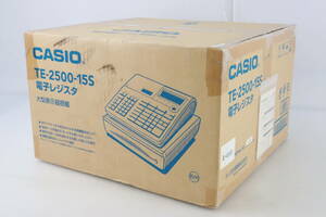 1円～★未使用品★CASIO カシオ 電子レジスター TE-2500-15S 本体 大型表示器搭載 店舗用品 ネットレジ 小型ドロアタイプ 簡単操作 Q512