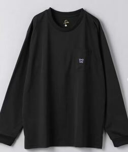 ＜NEEDLES＞ L/S CREW NECK TEE POLY JERSEY/クルーネック ロングスリーブ カットソー BLACK L ニードルス ブラック 長袖 トップス