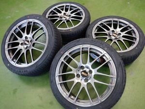 K 送料無料 美品 鍛造 BBS RE 5011 ダイヤモンドブラック 17 4H100 7J+48 新品 205/45R17 フィット スイフト デミオ ロードスター ミニ R56