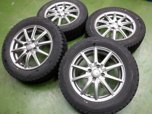 K 送料無料 ガンメタ系 15 4H100 5.5J+42 ダンロップ ウィンターマックス 185/65R15 アクア ヤリス ヴィッツ スイフト ノート デミオ